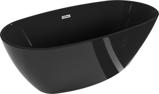 Mexen Eris самостоятелно стояща вана 170 x 80 см, черна, преливане хром