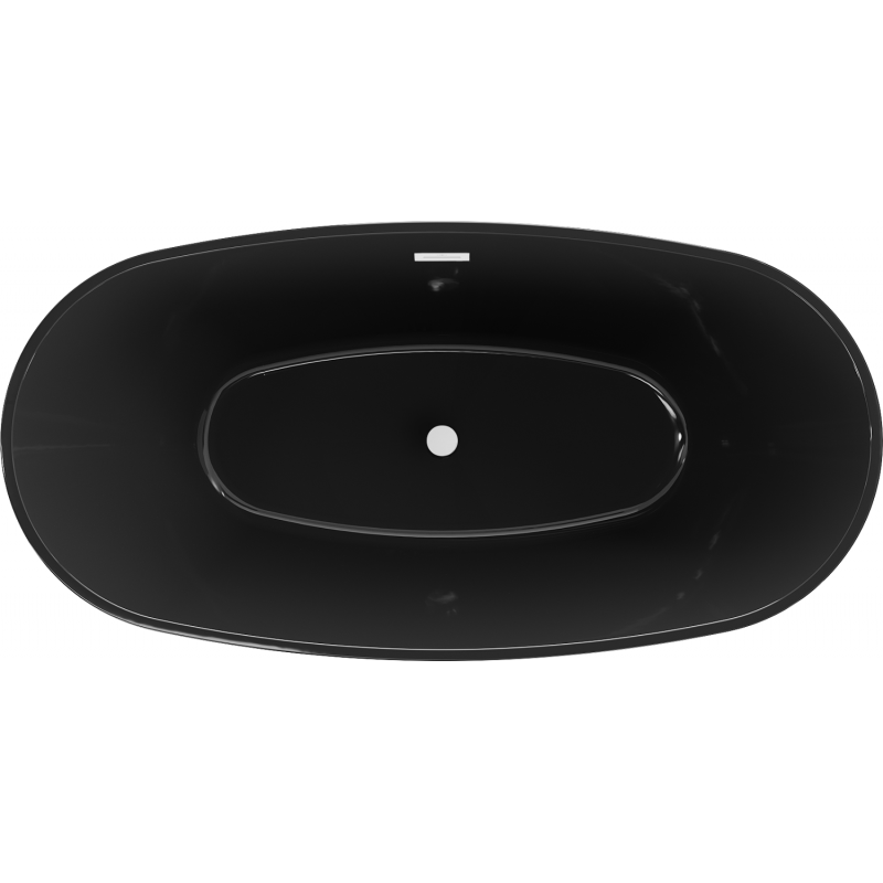 Mexen Eris свободностояща вана 170 x 80 см, черна, бял преливник - 53441708070-20