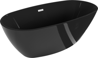 Mexen Eris свободностояща вана 170 x 80 см, черна, бял преливник - 53441708070-20