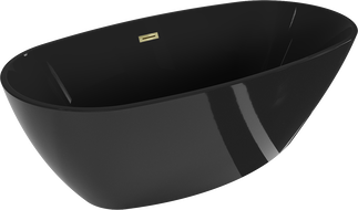 Mexen Eris самостоятелна вана 170 x 80 см, черна, златен преливник - 53441708070-50