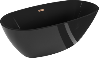 Mexen Eris свободностояща вана 170 x 80 cm, черна, прелив матирана мед - 53441708070-65
