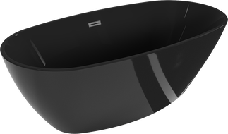 Mexen Eris свободно стояща вана 170 x 80 см, черна, преливник gun gray четкан - 53441708070-66