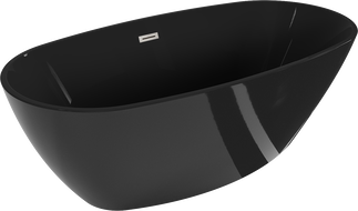 Mexen Eris самостоятелна вана 170 x 80 см, черна, преливник четкан никел - 53441708070-97