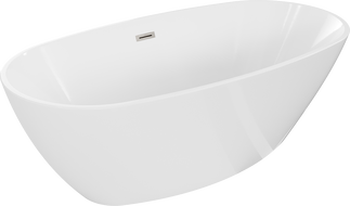 Mexen Eris свободностояща вана 180 x 80 см, бяла, с brushed никел - 53441808000-97