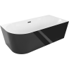 Mexen Mia самостоятелна ъглова вана, дясна, 180 x 80 см, бяла/черна, черен