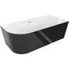 Mexen Mia самостоятелна ъглова вана, дясна, 180 x 80 см, бяла/черна, сатениран никел - 52691808075P-97