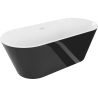 Mexen Flavia самостоятелно стояща вана 150 x 75 cм, бяло/черно, бял преливник - 54031507575-20