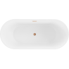 Mexen Flavia самостоятелна вана 160 x 75 см, бяла, с brushed меден отточен отвор - 54031608000-65