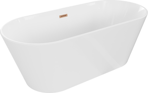 Mexen Flavia самостоятелна вана 160 x 75 см, бяла, с brushed меден отточен отвор - 54031608000-65