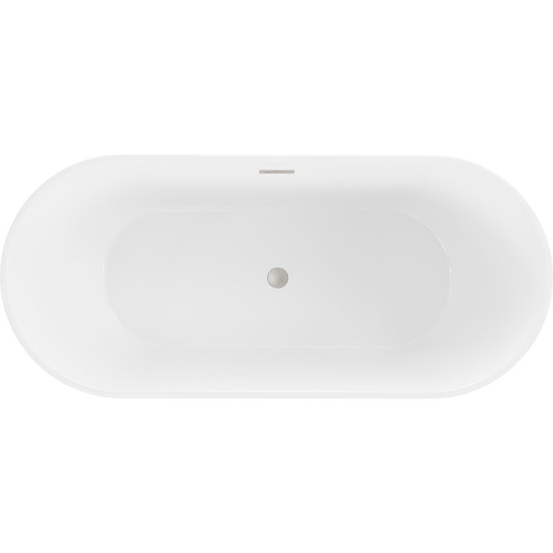 Mexen Flavia вана свободностояща 160 x 75 см, бяла, преливник четкан никел - 54031608000-97