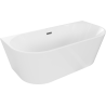 Mexen Oval вана самостоятелна стена 140 x 75 см, бяла, преливник gun gray четкан - 52671407500-66