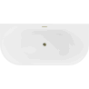 Mexen Oval свободностояща стена 150 x 75 см, бяла, златен отвод - 52671507500-50