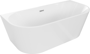 Мексен Oval вана свободностояща стена 160 x 80 см, бяла, хромиран преливник - 52671608000-01
