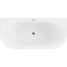 Mexen Oval вана свободностояща стена 160 x 80 см, бяла, със златист розов отвод - 52671608000-60