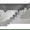 Mexen Овална самостоятелна стена 160 x 80 см, бяла, отвод gun metal - 52671608000-95