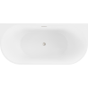 Mexen Oval свободностояща вана за стена 160 x 80 см, бяла, преливник от четкан никел - 52671608000-97