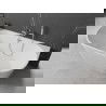 Mexen Oval свободностояща стена 180 x 80 см, бяла, хромиран преливник - 52671808000-01