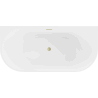 Mexen Oval вана свободно стояща стена 170 x 80 см, бяла, с отводен златен хром  - 52671708000-55