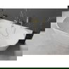 Mexen Oval свободностояща вана с монтаж на стена 180 x 80 см, бяла, преливник с четкано злато - 52671808000-55