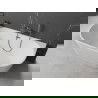 Mexen Oval свободностояща стена 170 x 80 см, бяла, оттичане gun gray четкан - 52671708000-66