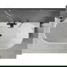 Mexen Oval свободностояща стена 180 x 80 см, бяла, черен преливник - 52671808000-70