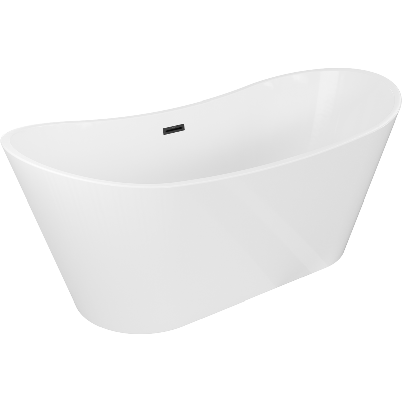 Mexen Montana свободностояща вана 170 x 80 cm, бяла, черен преливник - 52011708000-70