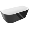 Mexen Oval свободностояща вана за стена 150 x 75 см, бяла/черна, бял преливник
