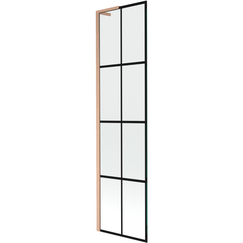 Mexen Next L параван за вана с 1 крило 50 x 150 cm, черен десен, матирана мед - 895-050-000-03-77-65