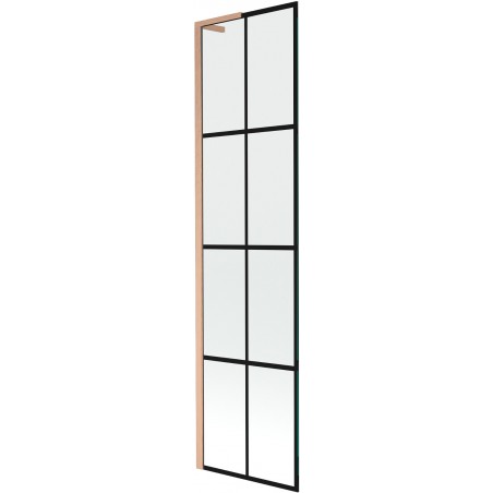 Mexen Next L параван за вана с 1 крило 50 x 150 cm, черен десен, матирана мед - 895-050-000-03-77-65
