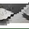 Mexen Oval свободностояща стена 150 x 75 см, бяла/черна, преливник gun metal - 52671507575-95