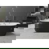 Mexen Oval свободностояща стена 150 x 75 см, бяла/черна, преливник gun metal - 52671507575-95