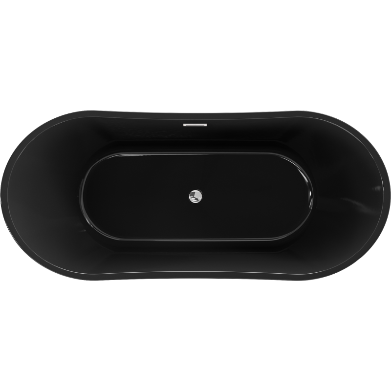 Mexen Montana самостоятелна вана 170 x 80 cm, черна, хромирано преливане