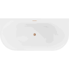 Mexen Oval свободностояща стена 170 x 80 см, бяла/черна, оттичане мед с четкано покритие - 52671708075-65