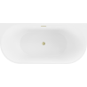 Mexen Oval вана самостоятелна стена 160 x 80 см, бяла/черна, златен brushed overflow - 52671608075-55