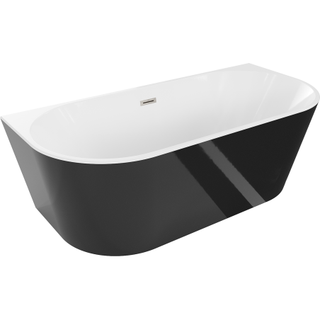 Mexen Oval свободностояща вградена в стена 170 x 80 см, бяла/черна, никелиран с brushed - 52671708075-97