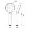 Mexen R-75 душ слушалка 3-функционална, черна - 79575-70