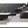 Mexen Oval свободностояща стена 160 x 80 см, бяла/черна, преливник от brushed никел - 52671608075-97