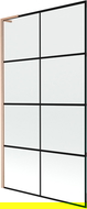 Mexen Next L параван за вана 1-крилен 100 x 150 cm, черен мотив, матирана мед - 895-100-000-03-77-65