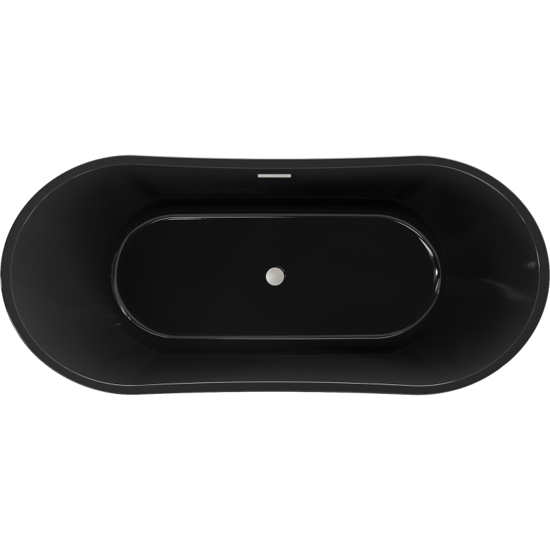 Mexen Montana свободно стояща вана 170 x 80 см, черна, преливник от матиран никел - 52011708070-97