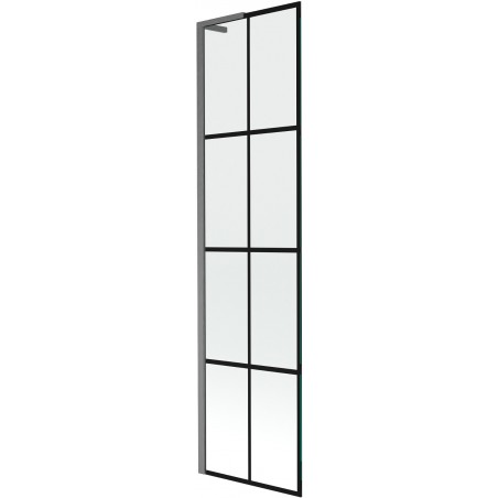 Mexen Next L параван за вана с 1 крило 50 x 150 cm, черна решетка, gun gray четкан - 895-050-000-03-77-66