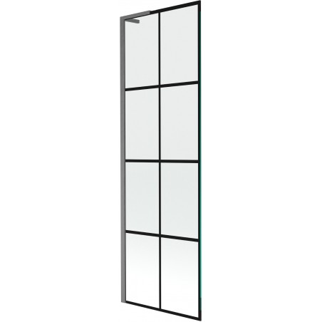 Mexen Next L параван за вана с 1 крило 60 x 150 см, черна решетка, полиран gun gray - 895-060-000-03-77-66