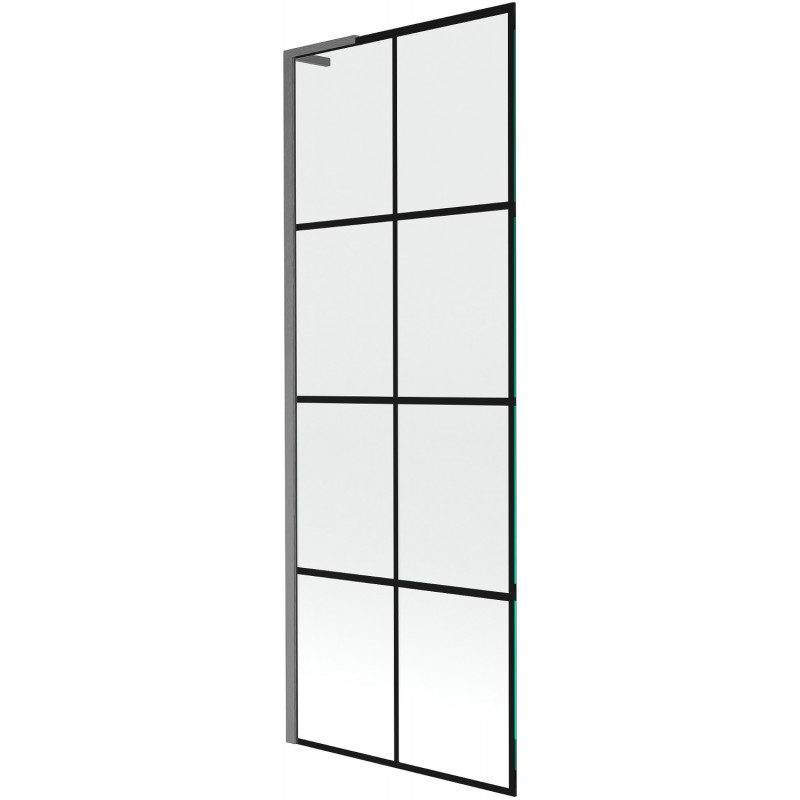 Mexen Next L параван за вана с 1 крило 70 x 150 cm, черна решетка, gun gray четкан - 895-070-000-03-77-66