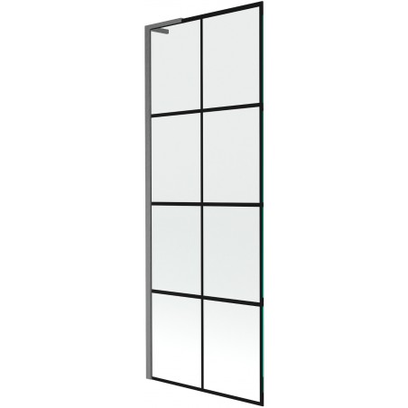 Mexen Next L параван за вана с 1 крило 70 x 150 cm, черна решетка, gun gray четкан - 895-070-000-03-77-66