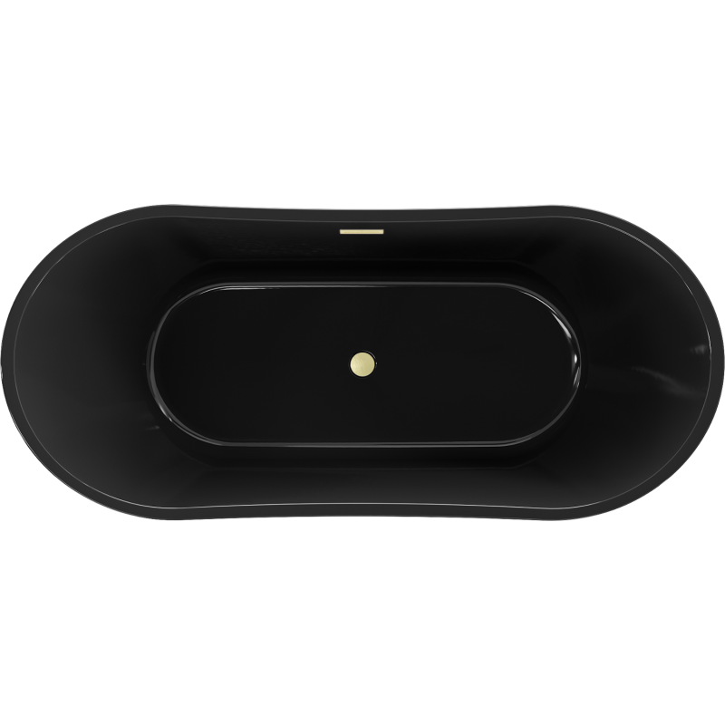 Mexen Montana самостоятелна вана 170 x 80 cm, черна, преливник златен мат - 52011708070-55