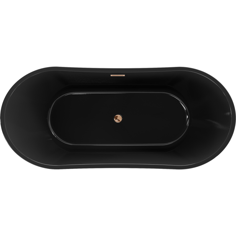 Mexen Montana свободно стояща вана 170 x 80 см, черна, преливник розово злато - 52011708070-60