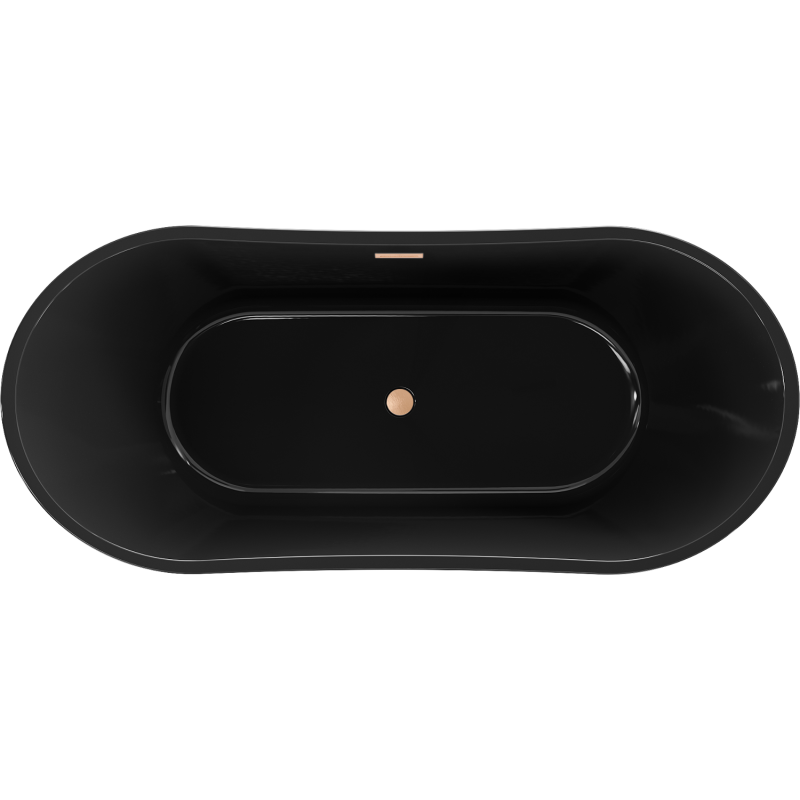 Mexen Montana свободностояща вана 170 x 80 cm, черна, преливник четкана мед - 52011708070-65