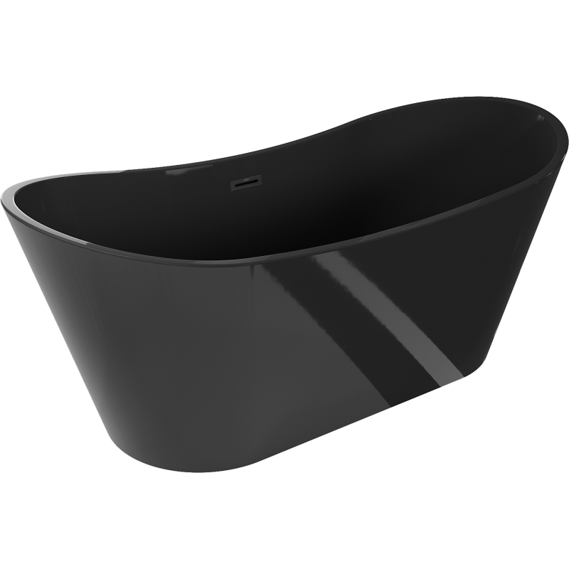 Mexen Montana свободностояща вана 170 x 80 cm, черна, черен преливник - 52011708070-70