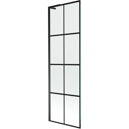 Mexen Next L параван за вана с едно крило 60 x 150 см, черна решетка, черен - 895-060-000-03-77-70