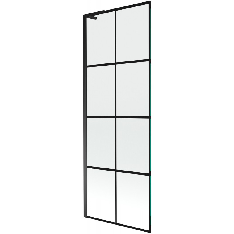 Mexen Next L параван за вана 1-крило 70 x 150 см, черна решетка, черен - 895-070-000-03-77-70