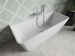 Mexen Volta свободностояща вана до стена 170 x 75 cm, бяла, преливен хром - 51131707500-01